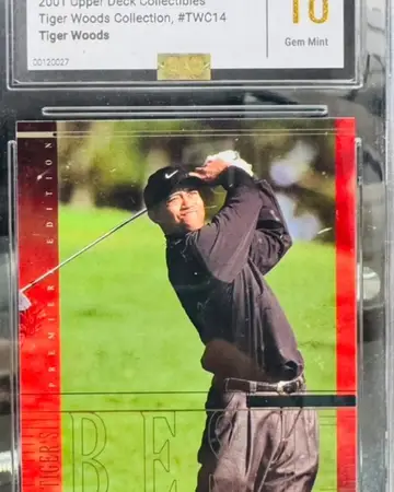 Upper Deck 2001 ⛳️ Tiger Woods Collection #TWC14 PGA Tour Golf Card Graded GAS 10.